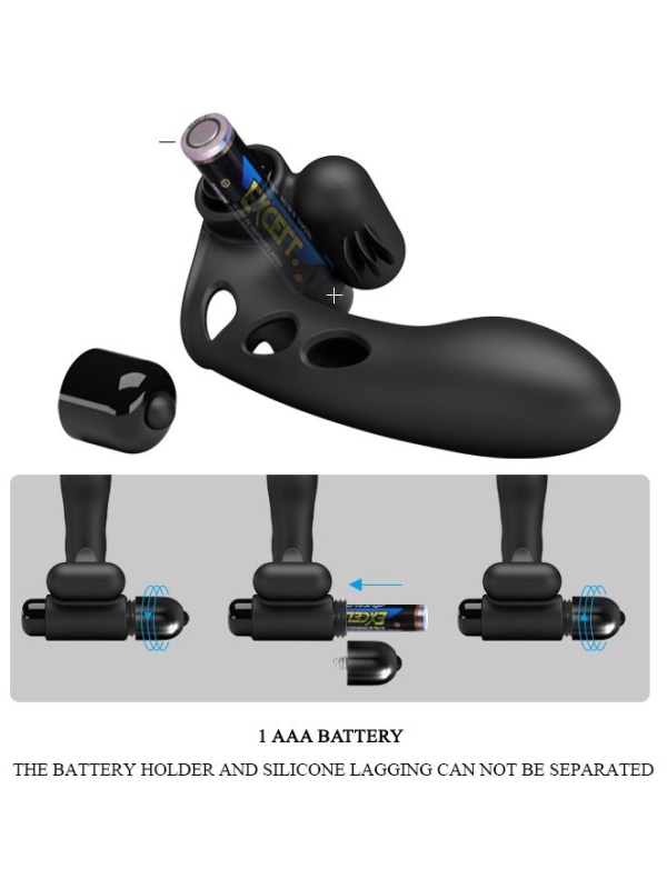 Черная вибронасадка на палец Orlando