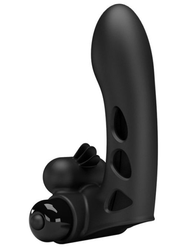 Черная вибронасадка на палец Orlando