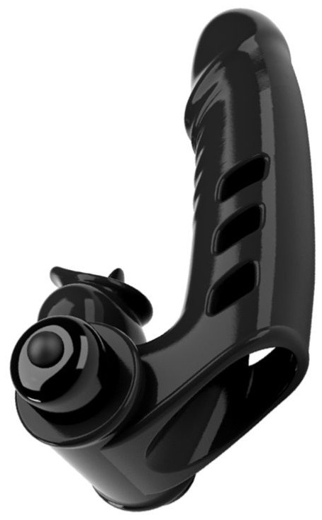 Черная вибронасадка на палец Corbin - 11 см.