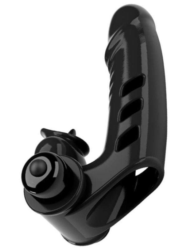 Черная вибронасадка на палец Corbin - 11 см.