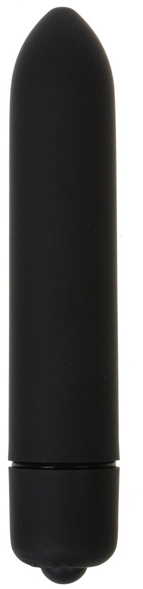 Черная вибропуля с заострённым кончиком - 9,3 см.