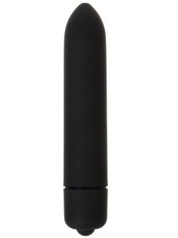 Черная вибропуля с заострённым кончиком - 9,3 см.