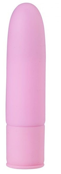 Розовый силиконовый мини-вибратор - 10 см.