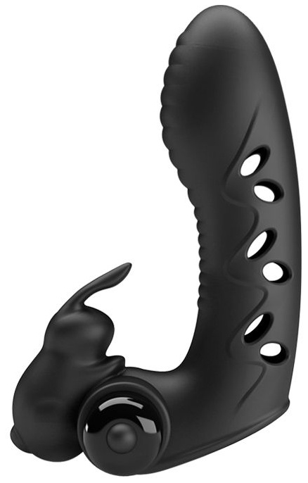 Черная вибронасадка на палец Vance