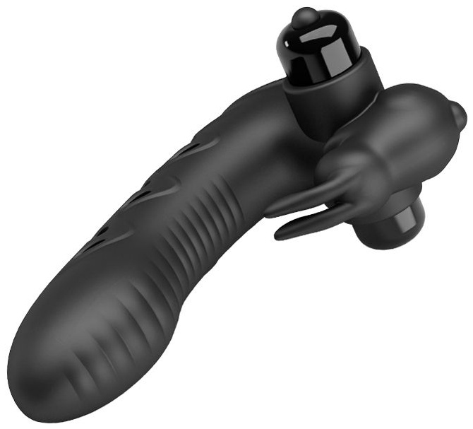 Черная вибронасадка на палец Vance