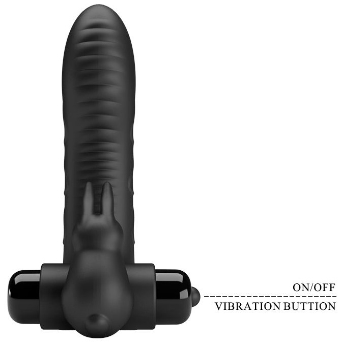 Черная вибронасадка на палец Vance