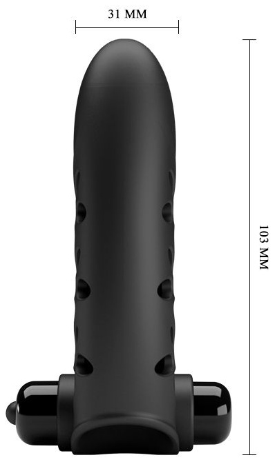 Черная вибронасадка на палец Vance