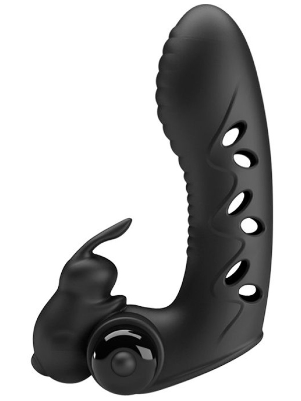 Черная вибронасадка на палец Vance