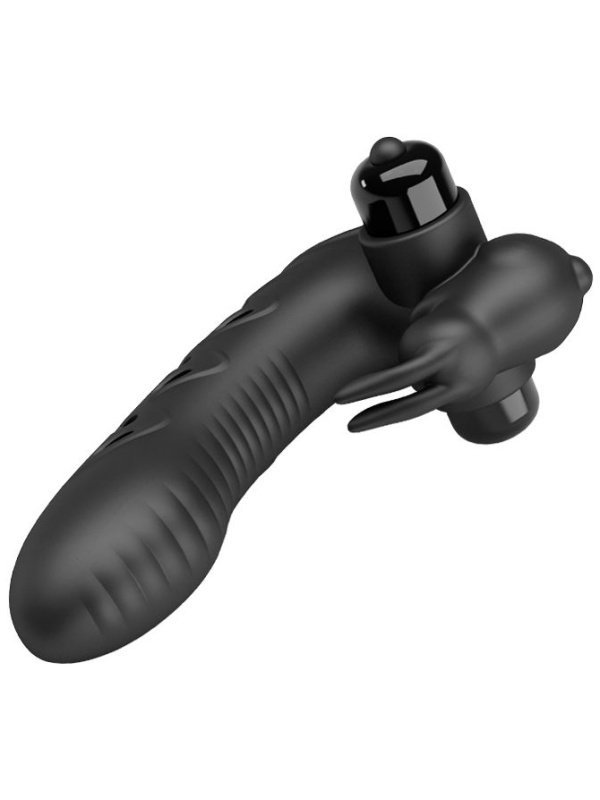 Черная вибронасадка на палец Vance