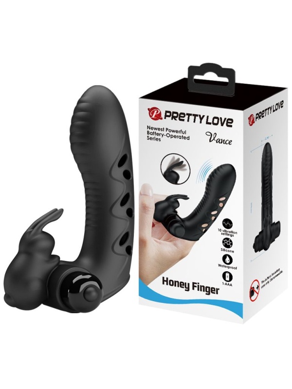 Черная вибронасадка на палец Vance