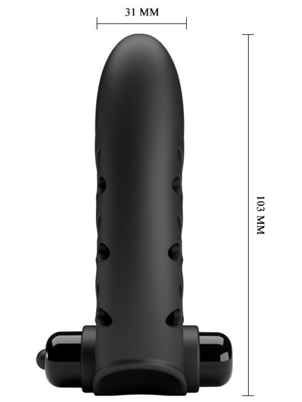 Черная вибронасадка на палец Vance