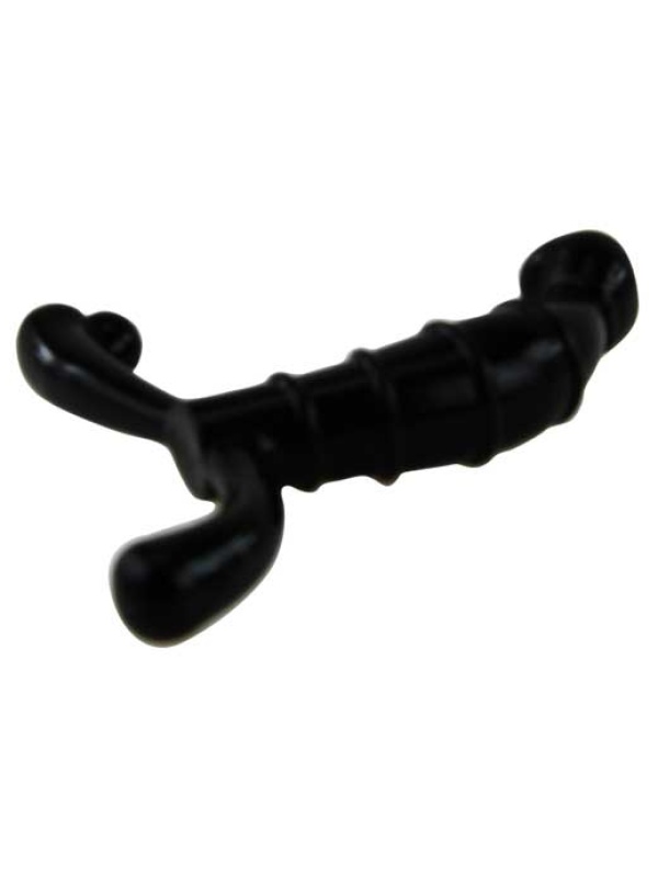 Чёрный стимулятор простаты с рёбрышками