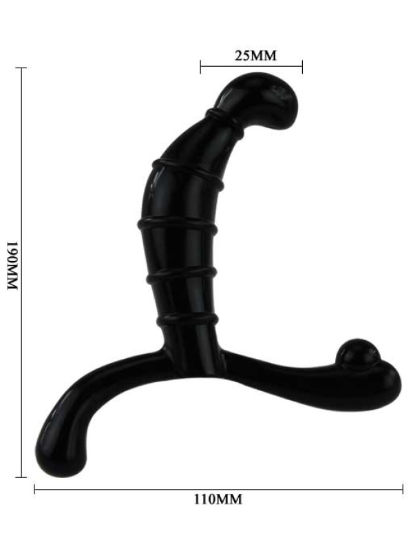 Чёрный стимулятор простаты с рёбрышками