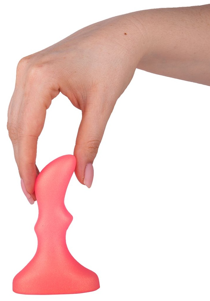 Розовый массажёр простаты - 10 см.
