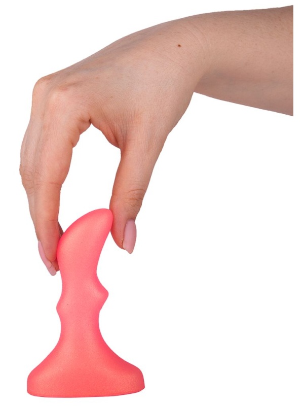 Розовый массажёр простаты - 10 см.