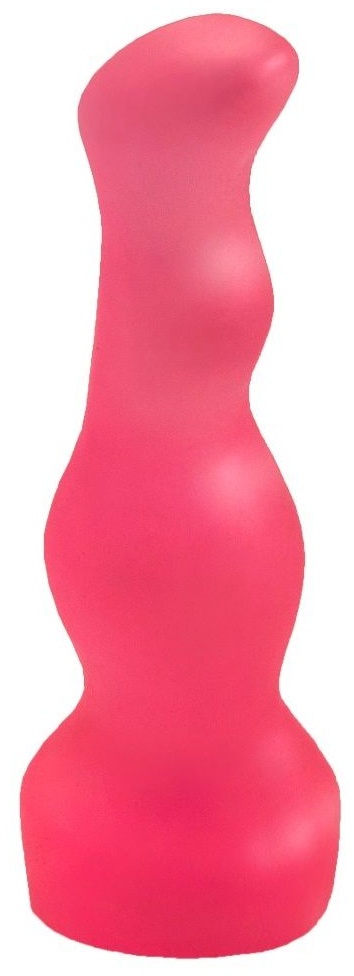Гелевый розовый массажёр простаты без вибрации - 13,5 см.