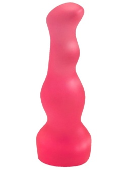 Гелевый розовый массажёр простаты без вибрации - 13,5 см.