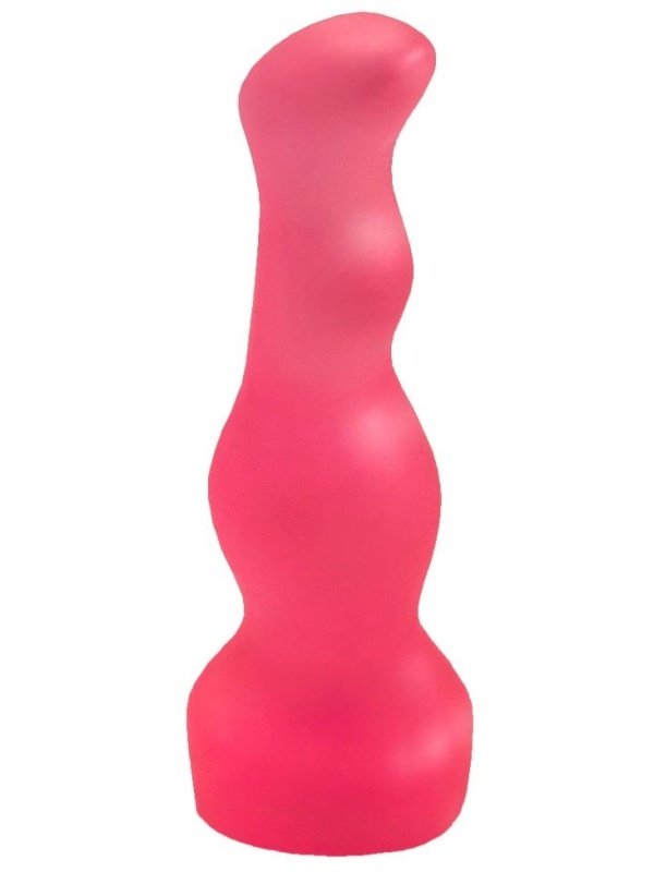 Гелевый розовый массажёр простаты без вибрации - 13,5 см.