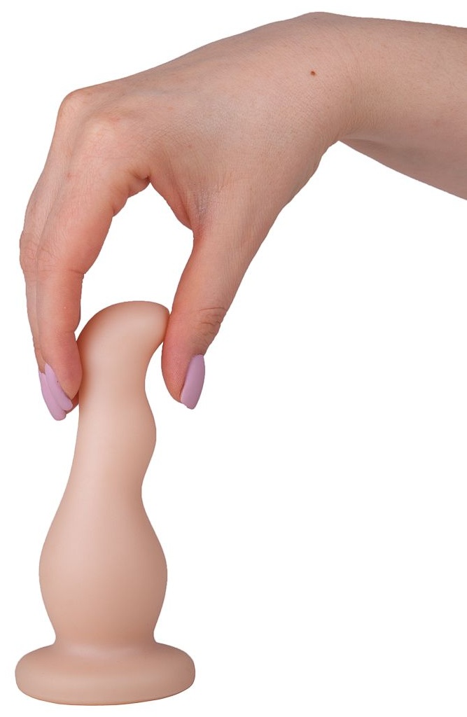 Телесный стимулятор простаты с изгибами - 13,5 см.