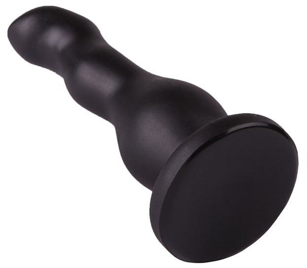 Чёрный анальный стимулятор для массажа простаты - 13,5 см.