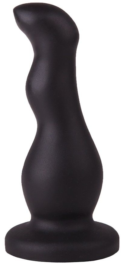 Чёрный анальный стимулятор для массажа простаты - 13,5 см.