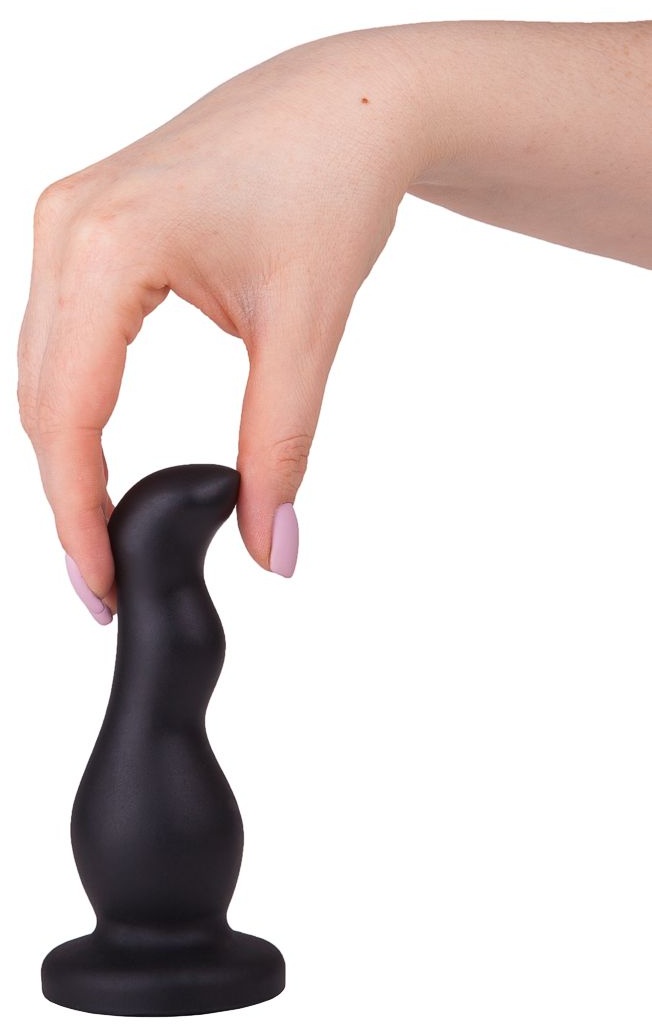 Чёрный анальный стимулятор для массажа простаты - 13,5 см.
