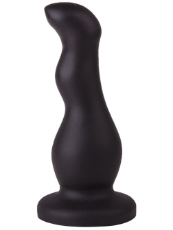 Чёрный анальный стимулятор для массажа простаты - 13,5 см.