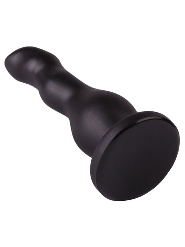 Чёрный анальный стимулятор для массажа простаты - 13,5 см.