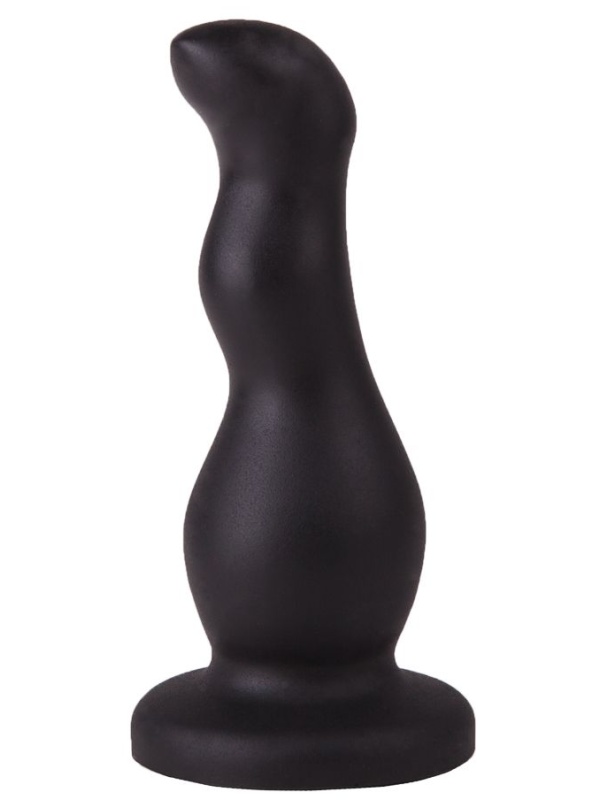 Чёрный анальный стимулятор для массажа простаты - 13,5 см.