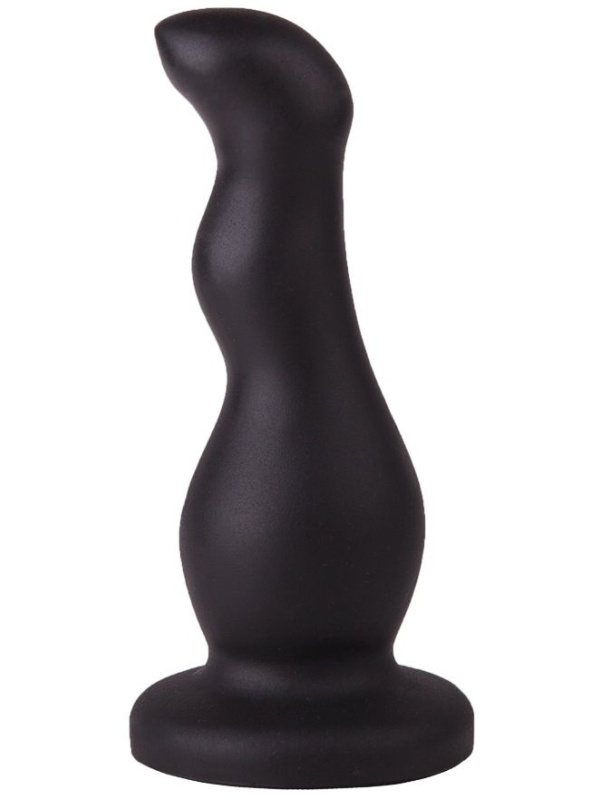 Чёрный анальный стимулятор для массажа простаты - 13,5 см.