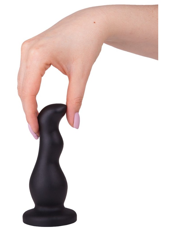 Чёрный анальный стимулятор для массажа простаты - 13,5 см.