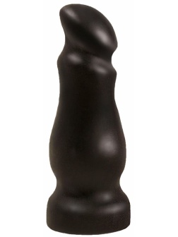 Чёрный массажёр простаты с приплюснутой головкой - 13 см.