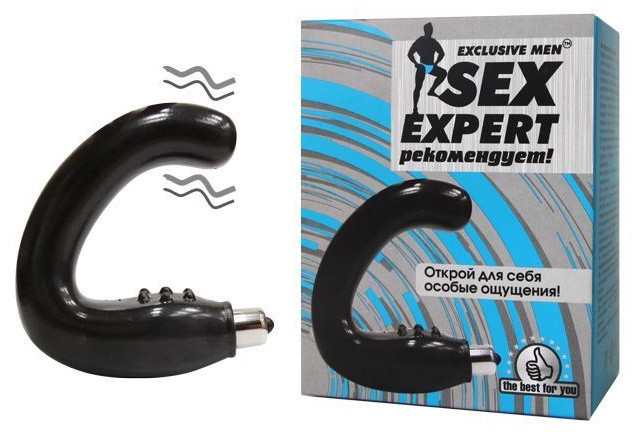 Чёрный массажёр простаты серии Sex Expert