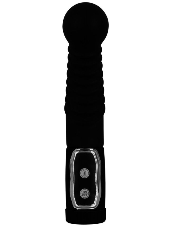 Чёрный стимулятор простаты с ротацией Prostate Twister - 20 см.