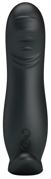 Черный вибростимулятор простаты с имитацией движения пальчика