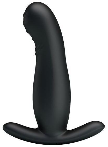 Черный вибростимулятор простаты с имитацией движения пальчика