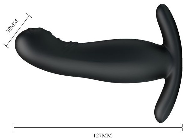 Черный вибростимулятор простаты с имитацией движения пальчика
