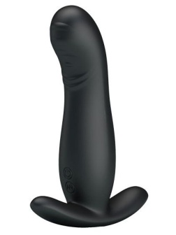Черный вибростимулятор простаты с имитацией движения пальчика