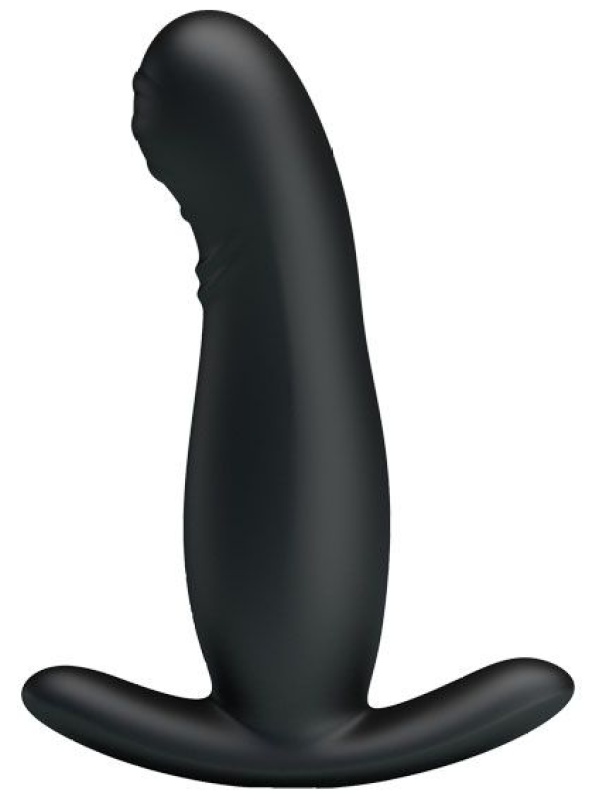 Черный вибростимулятор простаты с имитацией движения пальчика
