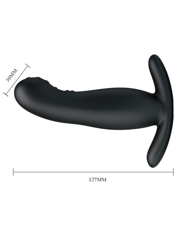 Черный вибростимулятор простаты с имитацией движения пальчика