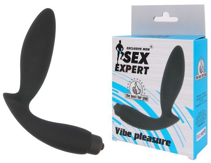 Чёрный вибростимулятор простаты Sex Expert Vibe Pleasure