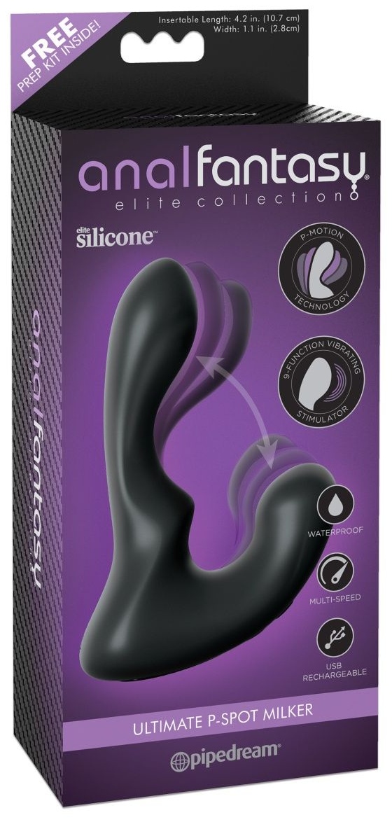 Черный анальный вибростимулятор P-Spot Milker - 14 см.