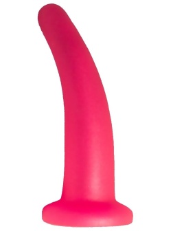 Розовый изогнутый стимулятор простаты из геля - 12,5 см.