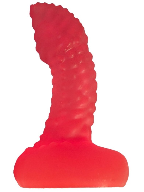 Розовый пупырчаты массажёр простаты - 11 см.