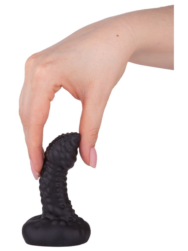 Чёрный плаг-массажёр для простаты - 7,2 см.