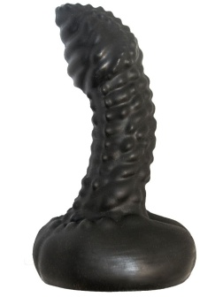 Чёрный анальный плаг с пупырышками для стимуляции простаты - 9,5 см.