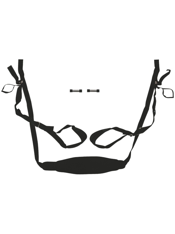 Черные секс-качели с фиксацией на двери