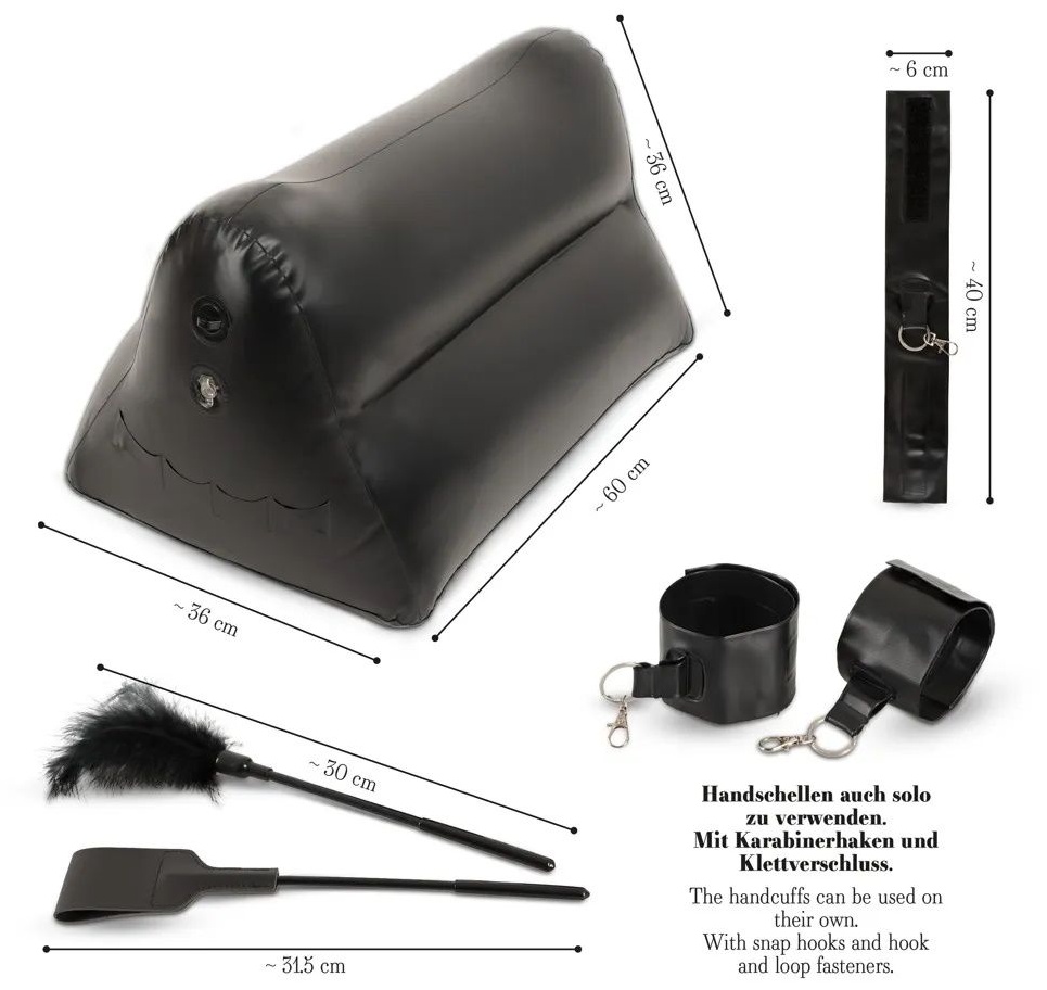 Надувная любовная подушка Portable Triangle Cushion с аксессуарами