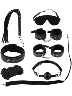 Набор из 7 черных БДСМ-девайсов