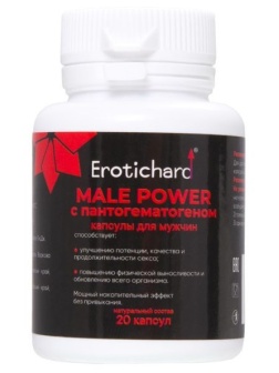 Капсулы для мужчин Erotichard male power с пантогематогеном - 20 капсул (0,370 гр.)